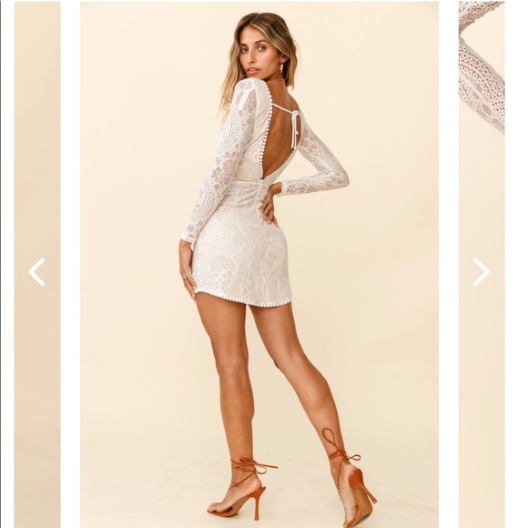 White lace selfie Leslie dress - Picture 2 of 2